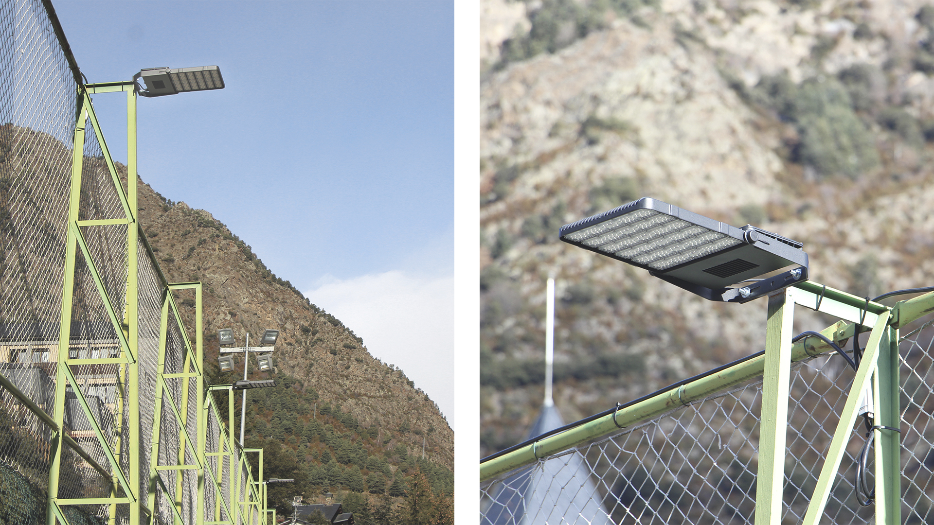 Illuminazione di un parcheggio ad Andorra con il proiettore LED Krion.