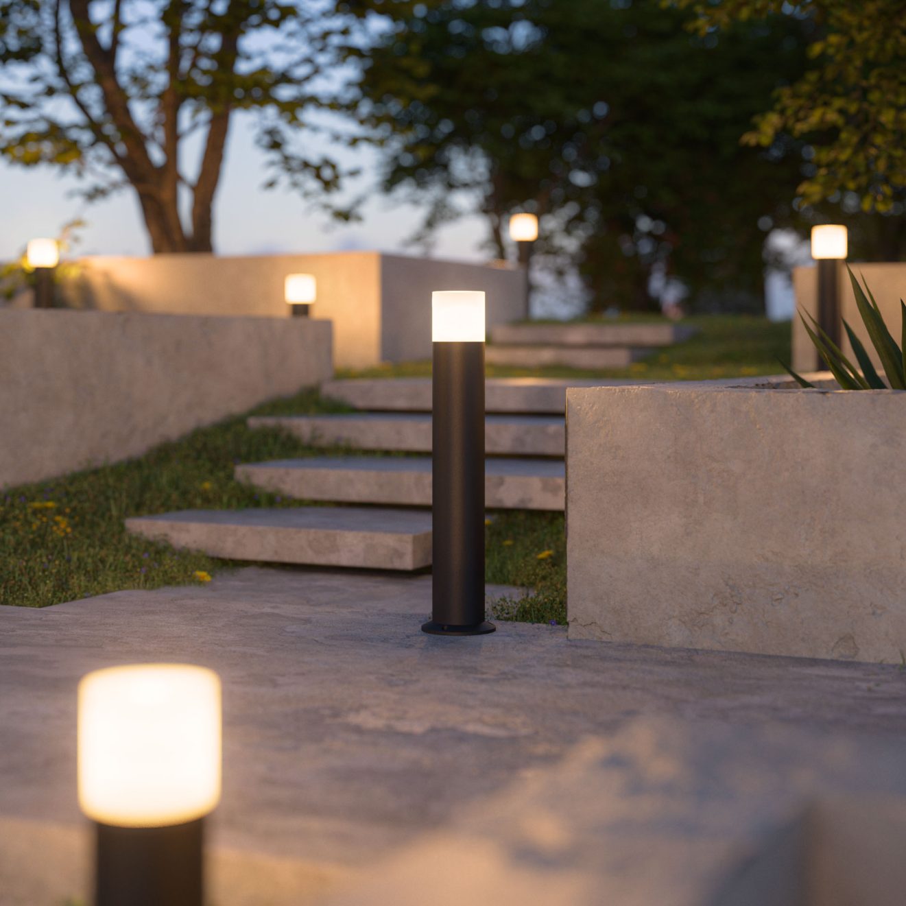 Iluminación de exteriores y zonas de paso