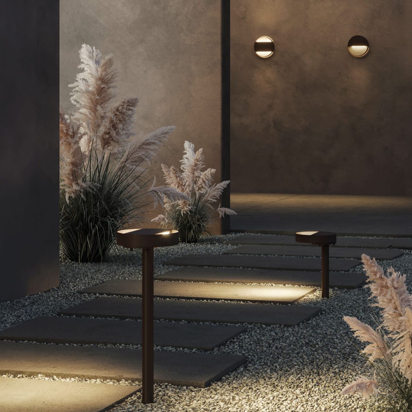 Iluminación de exteriores y zonas de paso